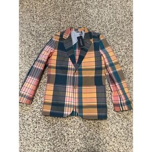 Vineyard Vines New Cayman Plaid Madras Blazer Boys Sz 16 Preppy Event School